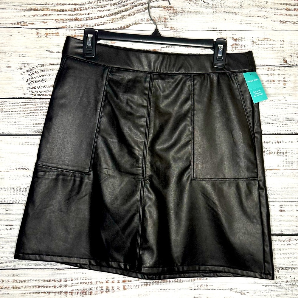 Black Faux Leather Skirt